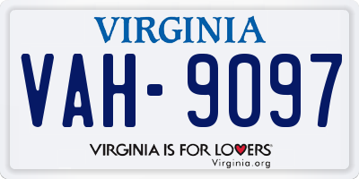 VA license plate VAH9097