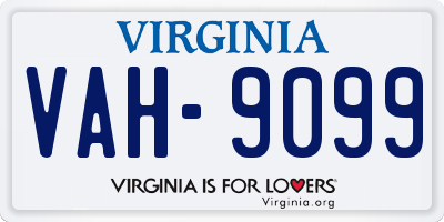 VA license plate VAH9099