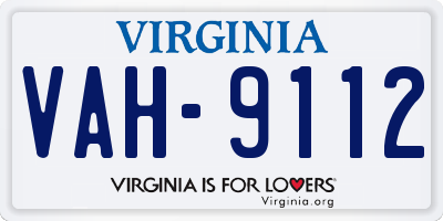 VA license plate VAH9112
