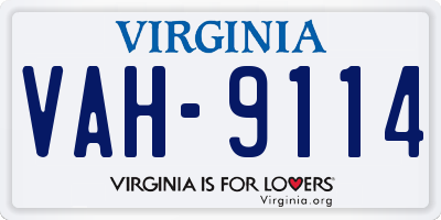 VA license plate VAH9114