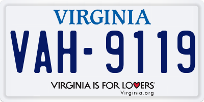 VA license plate VAH9119