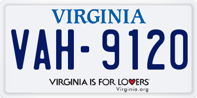 VA license plate VAH9120
