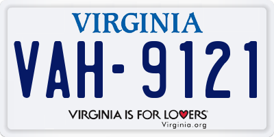 VA license plate VAH9121