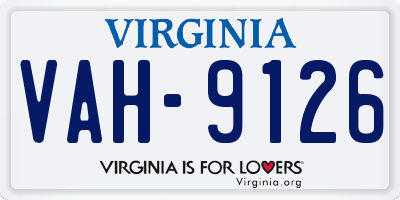 VA license plate VAH9126