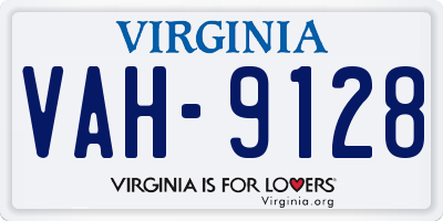VA license plate VAH9128