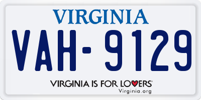 VA license plate VAH9129