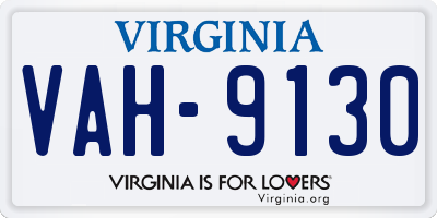 VA license plate VAH9130