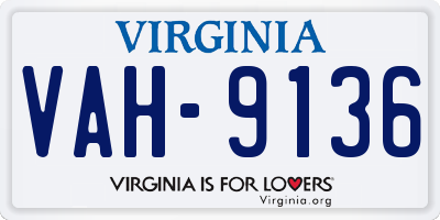 VA license plate VAH9136