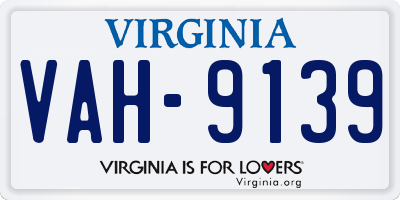 VA license plate VAH9139