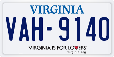 VA license plate VAH9140