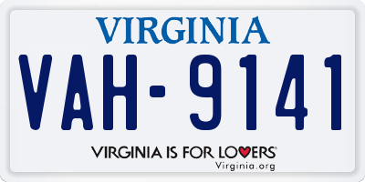 VA license plate VAH9141