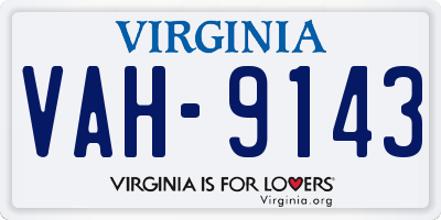 VA license plate VAH9143