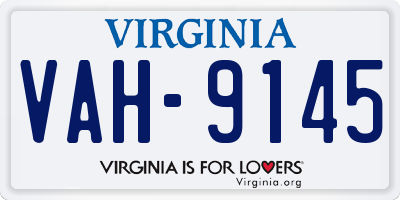 VA license plate VAH9145