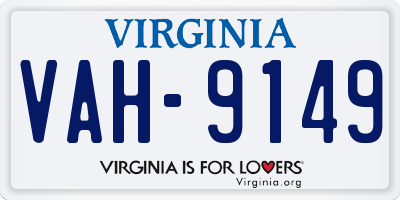 VA license plate VAH9149