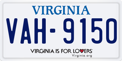 VA license plate VAH9150