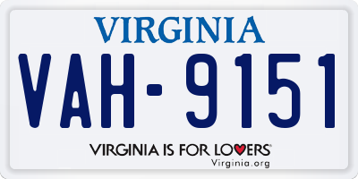VA license plate VAH9151