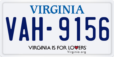VA license plate VAH9156