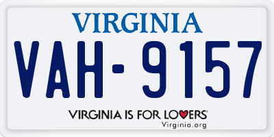 VA license plate VAH9157