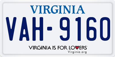 VA license plate VAH9160
