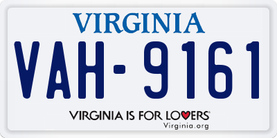 VA license plate VAH9161