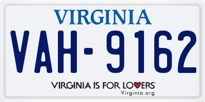 VA license plate VAH9162