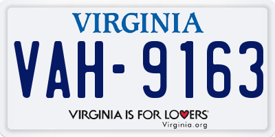 VA license plate VAH9163