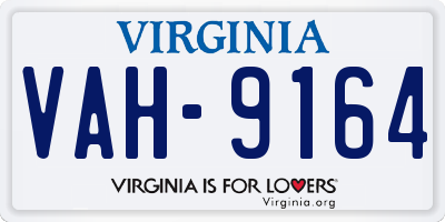VA license plate VAH9164