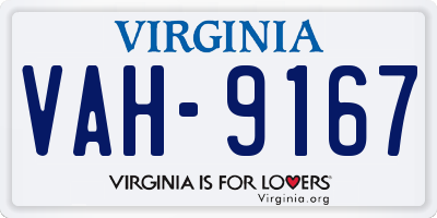 VA license plate VAH9167