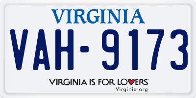 VA license plate VAH9173