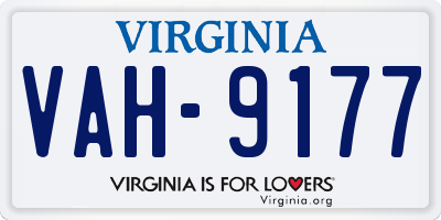 VA license plate VAH9177