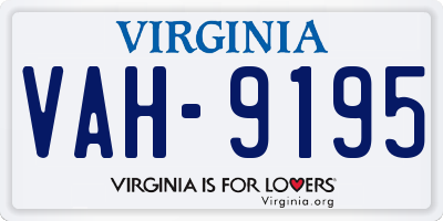 VA license plate VAH9195
