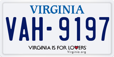 VA license plate VAH9197