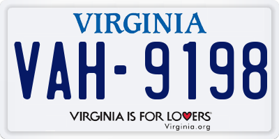 VA license plate VAH9198