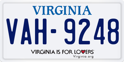 VA license plate VAH9248