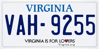 VA license plate VAH9255