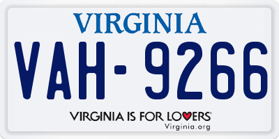 VA license plate VAH9266