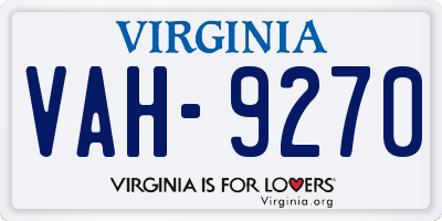 VA license plate VAH9270