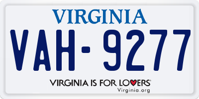 VA license plate VAH9277