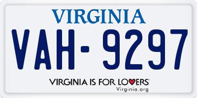 VA license plate VAH9297