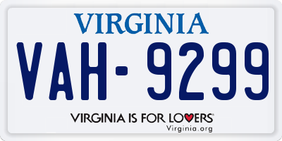 VA license plate VAH9299