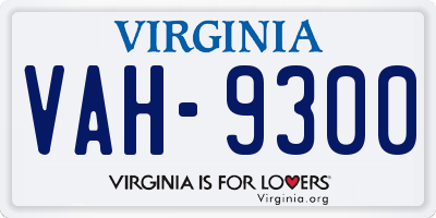 VA license plate VAH9300