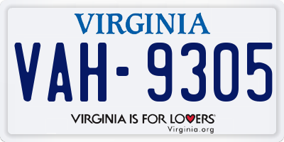 VA license plate VAH9305