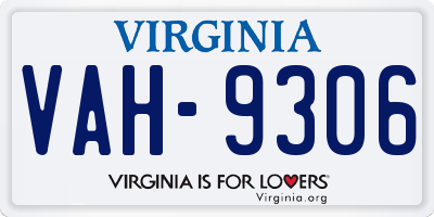 VA license plate VAH9306