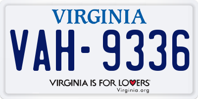 VA license plate VAH9336