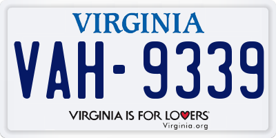 VA license plate VAH9339