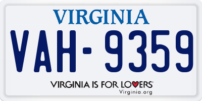 VA license plate VAH9359