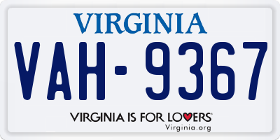 VA license plate VAH9367