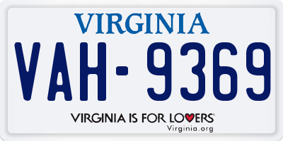 VA license plate VAH9369