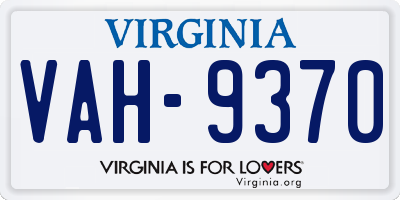 VA license plate VAH9370