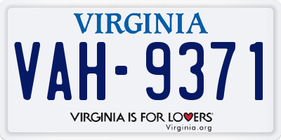 VA license plate VAH9371